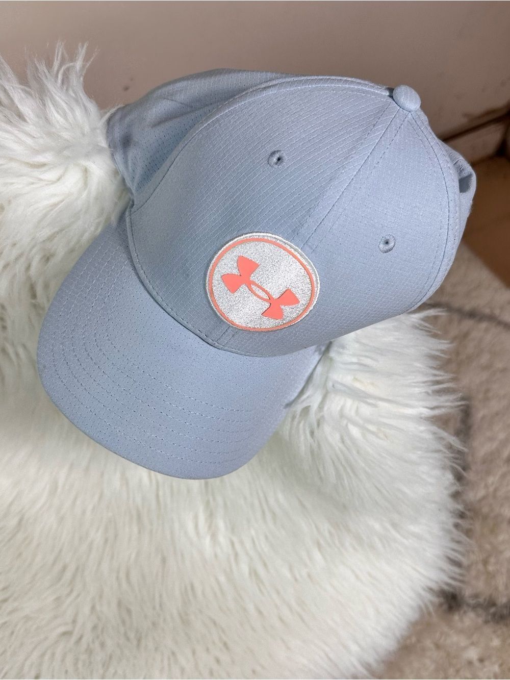 Under Armour Kids Light Blue Cap with Pink Logo Patch